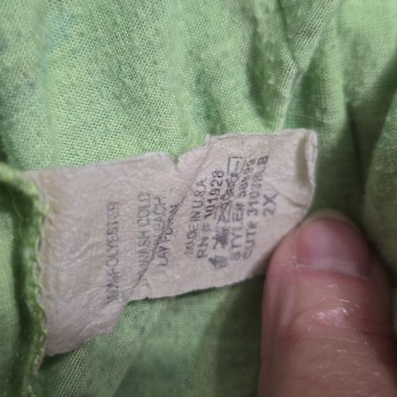 (D) Olivia Page Floral Lace Trim Top - Green - Picture 8 of 8